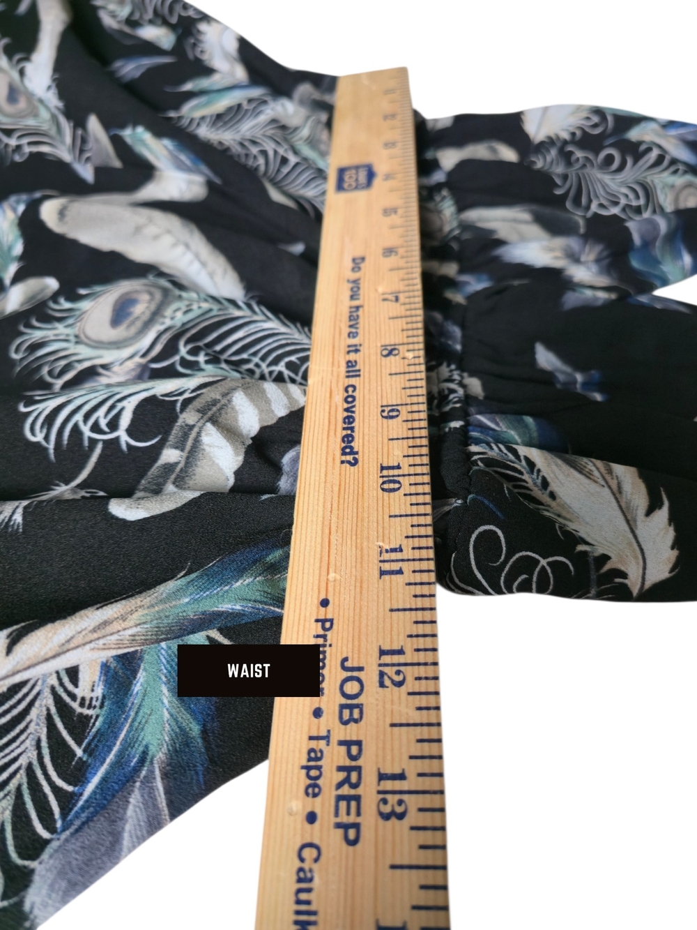 Black V Neck Feather Print Maxi Dress with Adjustable Straps - Picture 9 of 16